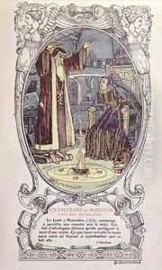 The Astrologer, Cosimo Ruggieri (d.1615) Predicting the Death of a Queen for Catherine de Medici (1519-89) in 1577 by E. Blanche