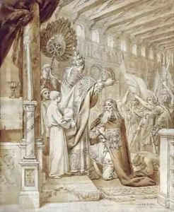Coronation of Charlemagne (742-814) by Joseph Paul Blanc