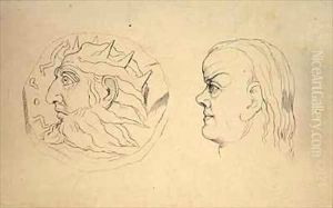 Obverse of the coin of Nebuchadnezzar and a head of Cancer Obverse of the coin of Nebuchadnezzar and a head of Cancer