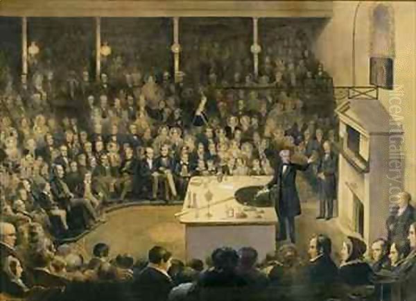 Michael Faraday (1791-1867) Lecturing in the Theatre at the Royal Institution - view 1