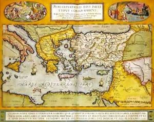 Peregrinationis Divi Pauli Typus Corographicus by Joan Blaeu