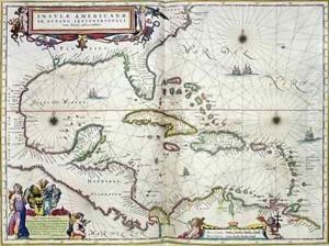 Caribbean and Central America, from the atlas Toonneel Des Aer Drycx by Joan Blaeu