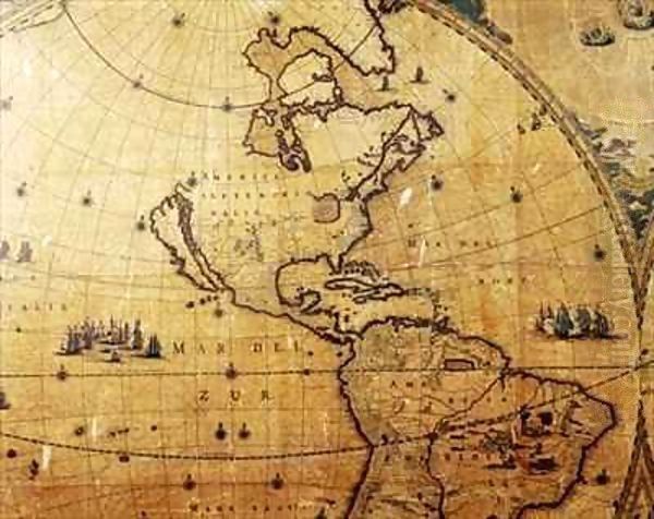 Section of 'Nova Totius Terrarum Orbis Tabula' (World Map) showing North America, including Califonia as an Island - view 1