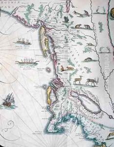 Map depicting the East Coast of North America by Joan Blaeu