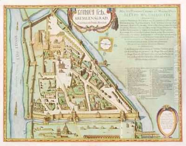 Map showing the Kremlin, Moscow - view 1