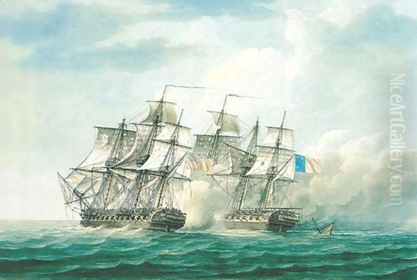 Frigate Action During The Napoleonic War - view 1