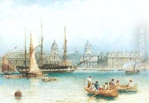 The Thames At Greenwich by Myles Birket Foster