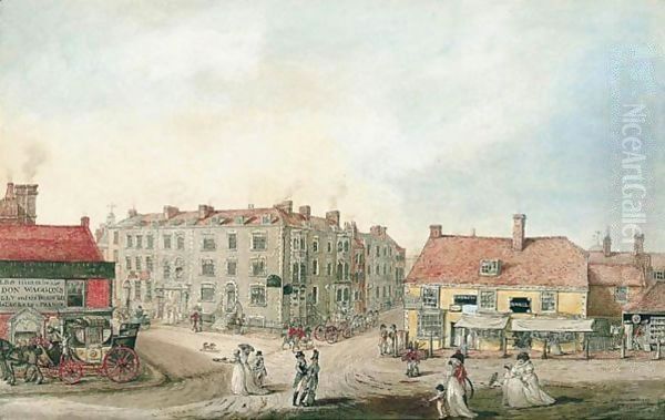 Figures On A Street Near The General Coach Office, Brighton - view 1