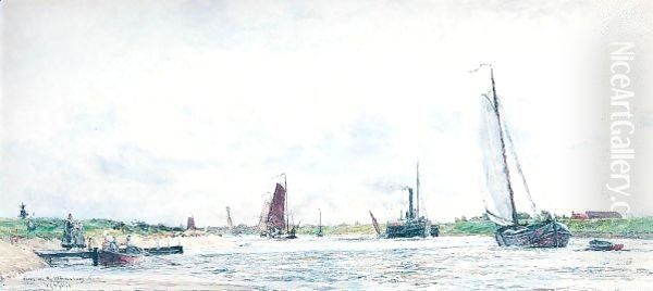 Ferry On The Middleburg Canal, Holland - view 1