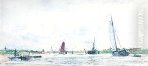 Ferry On The Middleburg Canal, Holland by William Lionel Wyllie