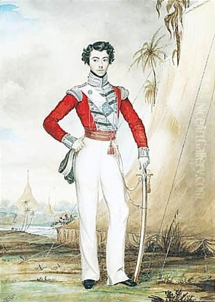 Portrait Of Captain Edward Thomas Coke Of The 45th Regiment While Serving At Rangoon, Burma In 1826 - view 1