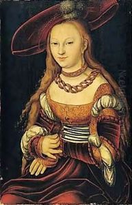 Portrait of a young lady seated by Lucas The Elder Cranach