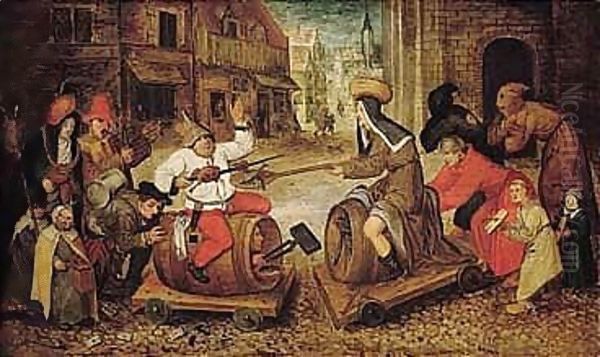 The Battle Between Carnival And Lent by Pieter The Younger Brueghel