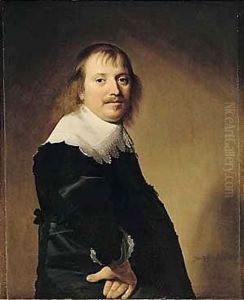 Portrait Of A Gentleman, Half-length Standing, With His Right Hand Resting On His Hip by Johannes Cornelisz. Verspronck