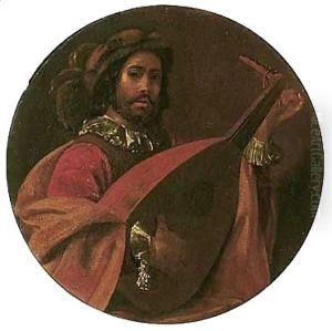 A lute player by Nicolas Tournier
