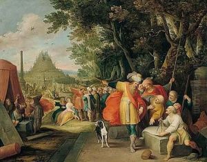 The Construction Of The Tower Of Babel by Frans the younger Francken