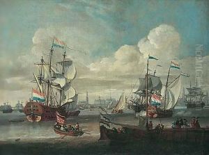 The Port Of Amsterdam With Shipping On Choppy Seas