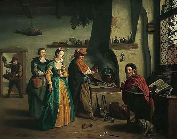 An Elegant Lady Visiting An Alchemist - view 1
