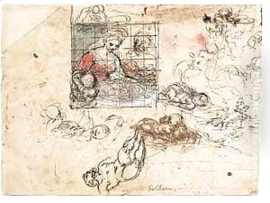 The Holy Family, And Separate Studies Of A Child, A Landscape And A Reclining Figure