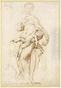 Study For The 'Madonna Dal Collo Lungo' by Girolamo Francesco Maria Mazzola (Parmigianino)