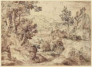 Landscape With Mary Magdalene by Annibale Carracci
