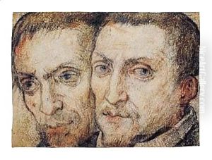 Study Of Two Heads by Federico Zuccaro