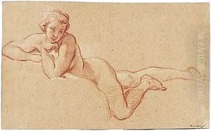 A Female Nude Reclining On Her Front by Francois Boucher
