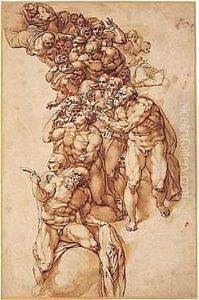 Pen And Brown Ink And Wash by Michelangelo Buonarroti