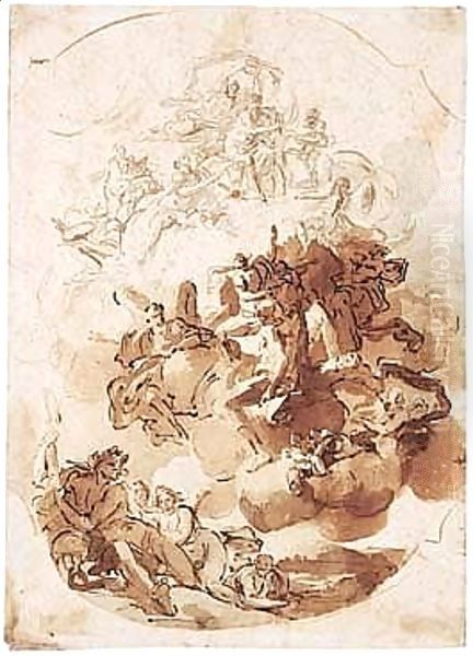 A Ceiling Design An Allegory Of Time And The Glorification Of The Liberal Arts - view 1