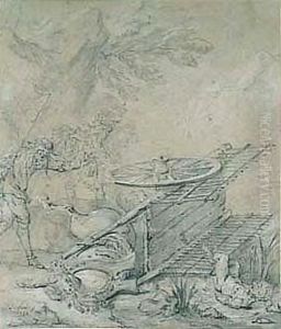 ragotin Est Renverse Dans La Boue by Jean-Baptiste Oudry
