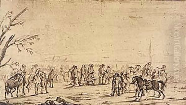 An Army Gathered By The Sea-shore, The Commanders Drawing Up Battle Plans - view 1