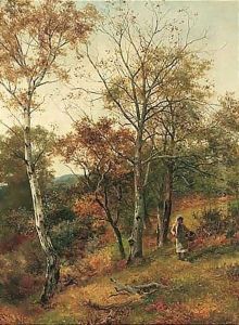 Autumn In The Wood, Benarth Near Conway by David Bates
