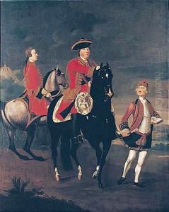 Equestrian Portrait Of Augustus, Duke Of Cumberland, With An Aide De Camp, And A Highland Servant by David Morier