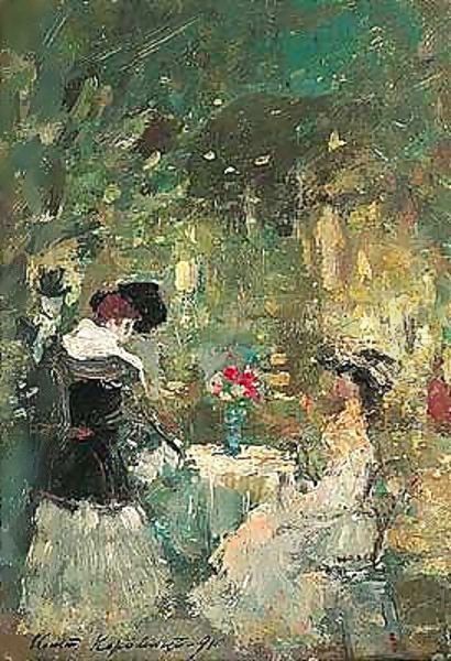 Parisian cafe scene - view 1