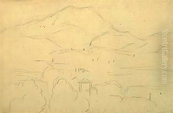 La Montagne Sainte-victoire And Etude D'Arbres - view 1
