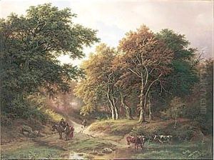 Path Through The Woods (Der Waldweg) by Barend Cornelis Koekkoek