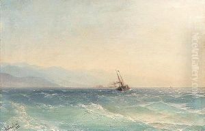 A steamship off the coast by Ivan Konstantinovich Aivazovsky