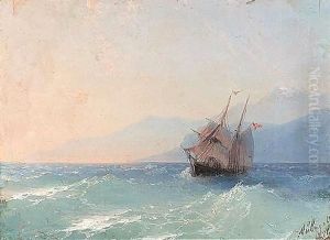 Shipping on the black sea by Ivan Konstantinovich Aivazovsky