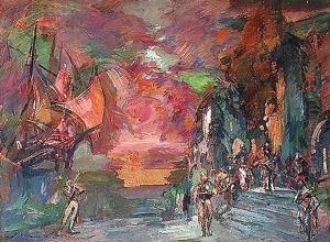 Stage design for the corsaire by Konstantin Alexeievitch Korovin