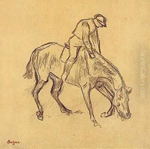 Cheval Monte S'Abreuvant by Edgar Degas