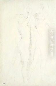 Deux Femmes Nues, Les Bras Leves by Edgar Degas