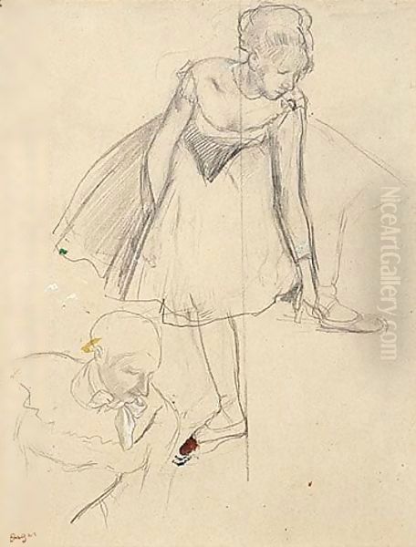 Danseuse Rajustant Son Chausson, Buste De Pierrette - view 1