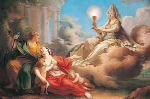 The Three Theological Virtues Faith, Hope And Charity by Clement-Louis-Marie-Anne Belle