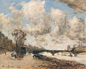 Paris, Les Quais Avec Le Louvre by Frank Myers Boggs