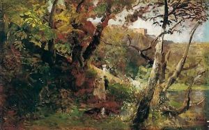 Spaziergang Am See (A Walk By The Lake) by Oswald Achenbach