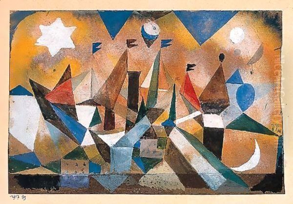 Segelschiffe, Den Sturm Abwartend (Sailing Ships Waiting For The Storm) - view 1