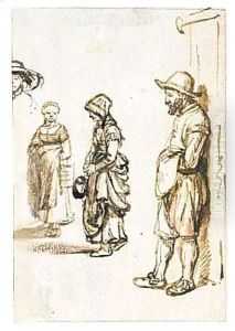 Pen And Brown Ink And Wash by Samuel Van Hoogstraten