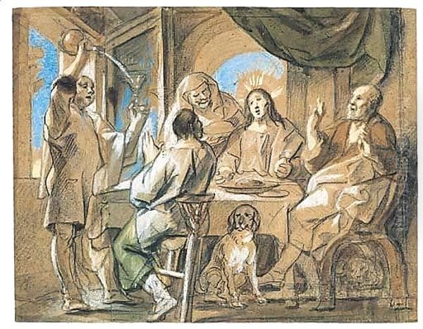 Christ and the disciples at Emmaus - view 1