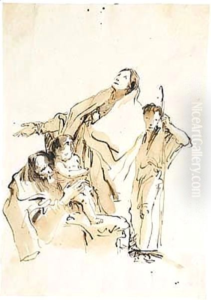 Pen And Brown Ink And Wash - view 1