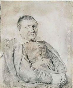 Portrait of a seated gentleman by Cornelius de Visscher